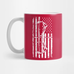 Bow Hunting Archery American Flag Patriotic Bow Hunters Mug